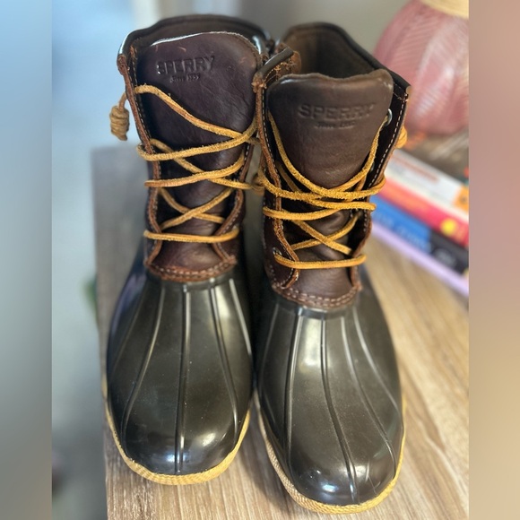 Sperry Saltwater Leather Waterproof Rubber Duck Boots - Picture 9 of 9